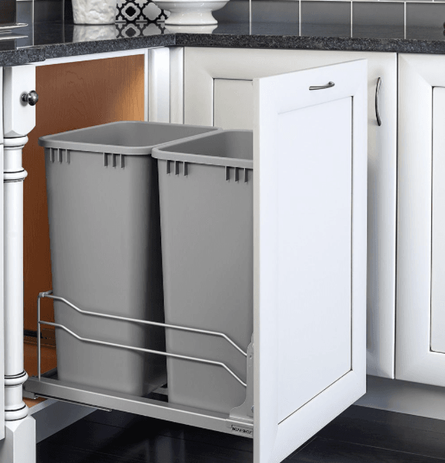 Double Trash Can Built In