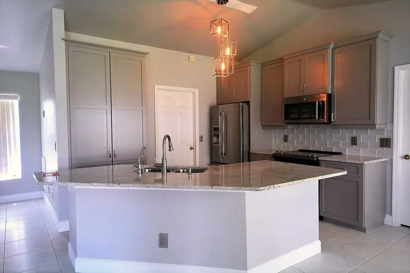 Kitchen with Gray Cabinets